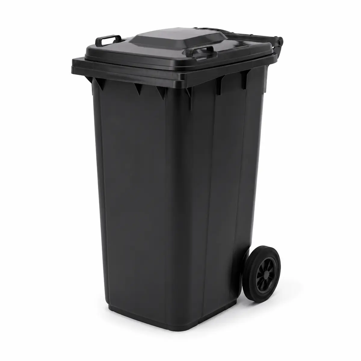 240L Wheelie Bin — Black Recycled Plastic